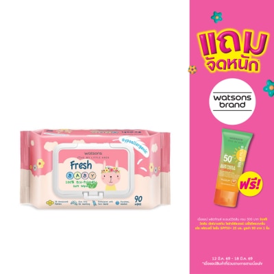 WATSONS - วัตสัน เฟรช เบบี้ 100 อีโค่-เฟรนด์ลี่ ซอฟท์ ไวพ์ 90แผ่น.