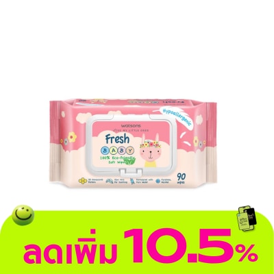 Watsons - Watsons Fresh Baby 100 Eco-Friendly Soft Wipes 90sheets.