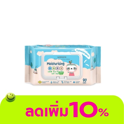 WATSONS - วัตสัน มอยซ์เจอไรซิ่ง เบบี้ 100 อีโค่-เฟรนด์ลี่ ซอฟท์ ไวพ์ 90แผ่น.