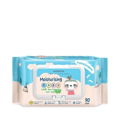 Watsons Watsons Moisturising Baby 100 Eco-Friendly Soft Wipes 90sheets.