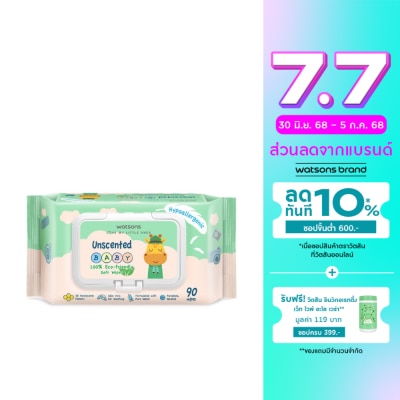 Watsons Watsons Unscented Baby 100 Eco-Friendly Soft Wipes 90sheets.