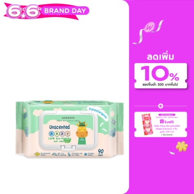 Watsons - Watsons Unscented Baby 100 Eco-Friendly Soft Wipes 90sheets.