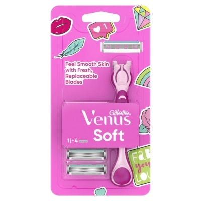 Gillette Gillette Venus soft Razor 1'S+Blades 4'S มีดโกน กำจัดขน