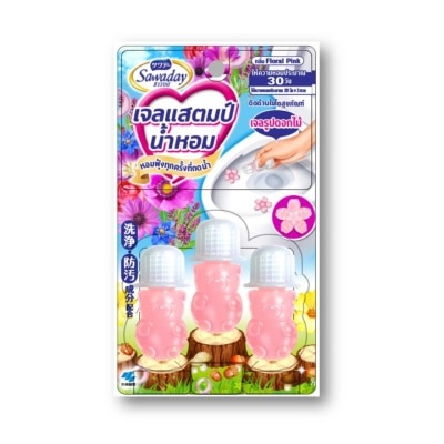 Sawaday Sawaday Stampee Toilet Bowl Fragrance Gel Floral Pink 3 pcs/pcak