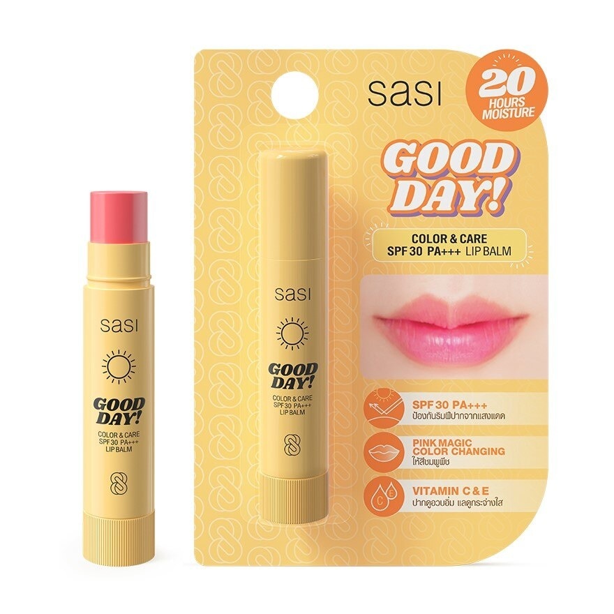 Sasi ศศิ กู๊ด เดย์ คัลเลอร์ แอนด์ แคร์ SPF30 PA+++ ลิป บาล์ม 3.9ก. ชมพู