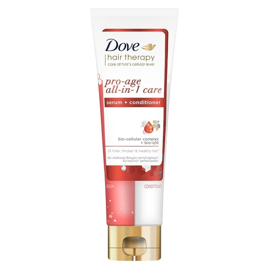 Dove Hair Therapy Serum + Conditioner Pro-Age All-in-1 Care 230 Ml. เพื่อผมดูหนา สุขภ