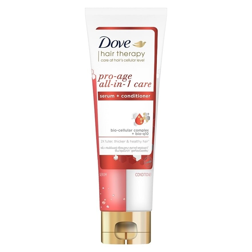 Dove Hair Therapy Serum + Conditioner Pro-Age All-in-1 Care 230 Ml. เพื่อผมดูหนา สุขภ