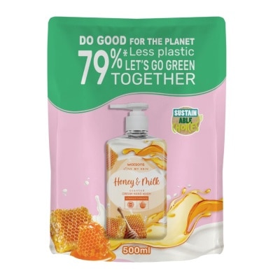 Watsons Watsons Love My Skin Honey  Milk Scented Cream Hand Wash 500ml.(Refill)