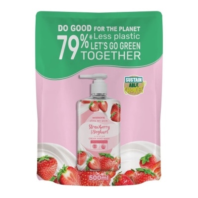 WATSONS วัตสัน เลิฟ มาย สกิน สตรอว์เบอร์รี่ แอนด์ โยเกิร์ต เซ็นทิด ครีม แฮนด์ วอช 500มล.(รีฟิ