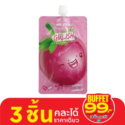 WATSONS วัตสัน เกิร์ลลิช วิตามิน เจลลี่ มาส์ก วิตามิน ซี แอนด์ สตรอเบอร์รี่