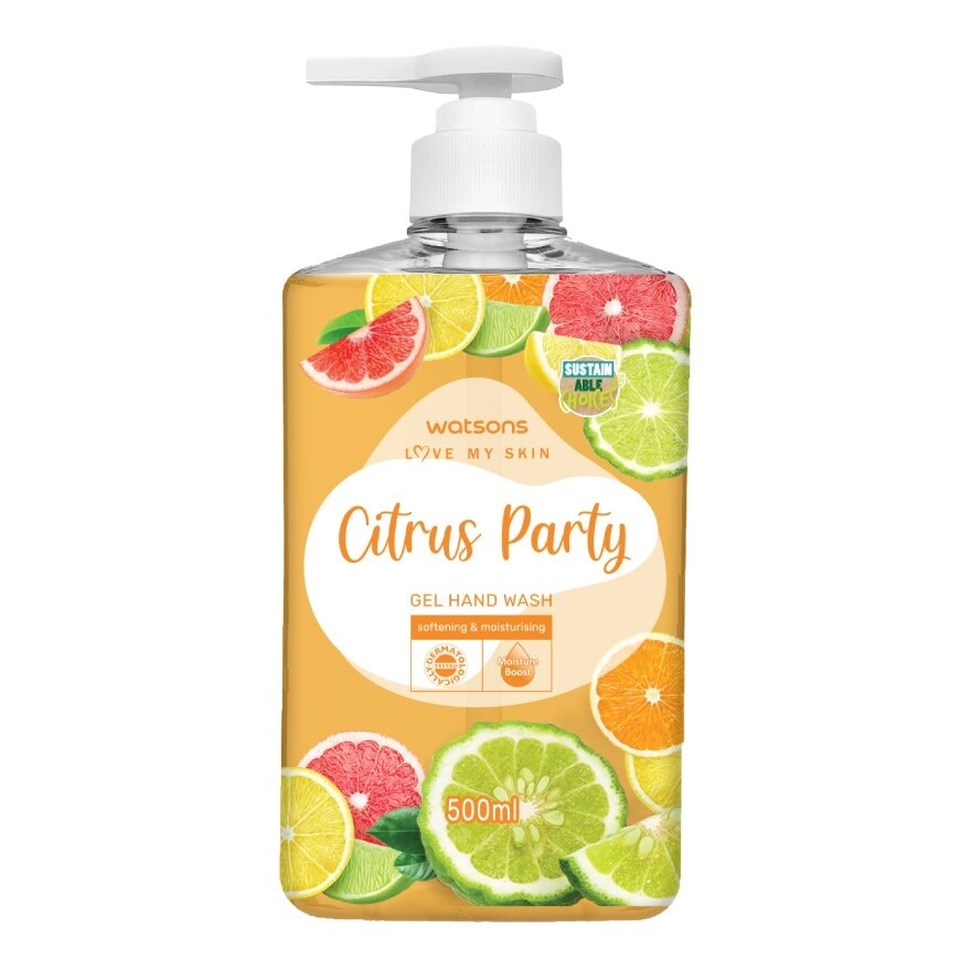 Watsons Love My Skin Citrus Party Gel Hand Wash 500ml.