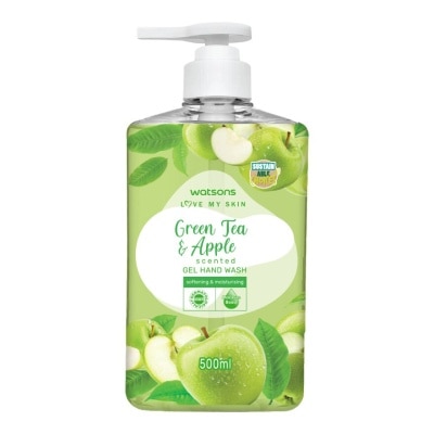 Watsons Watsons Love My Skin Green Tea  Apple Scented Gel Hand Wash 500ml.