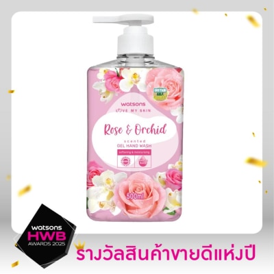 Watsons Watsons Love My Skin Rose  Orchid Scented Gel Hand Wash 500ml.