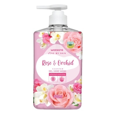 Watsons Watsons Love My Skin Rose  Orchid Scented Gel Hand Wash 500ml.