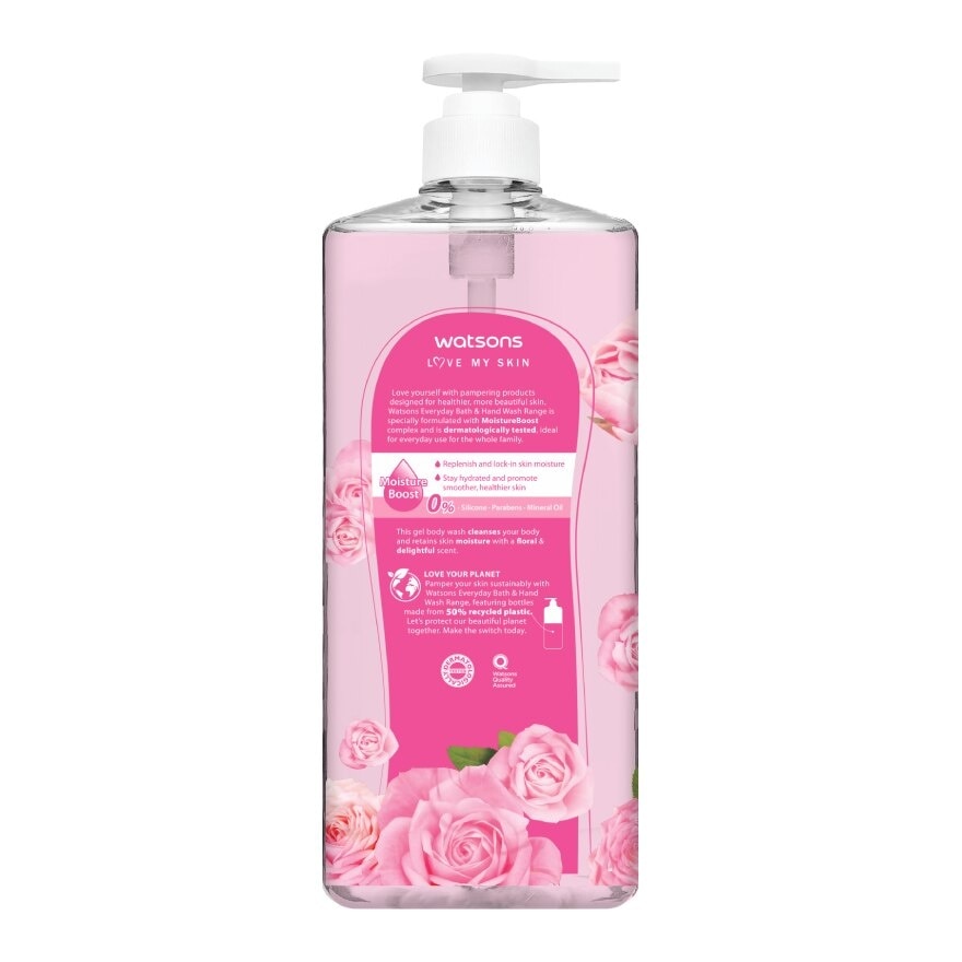 Watsons Love My Skin Rose Scented Gel Body Wash 700ml.