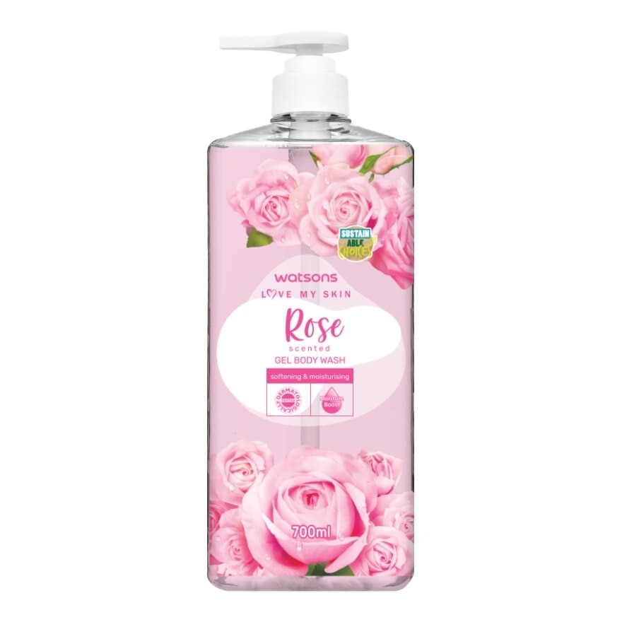 Watsons Love My Skin Rose Scented Gel Body Wash 700ml.