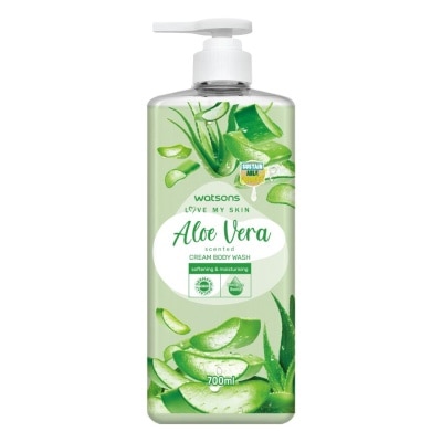 Watsons Watsons Love My Skin Aloe Vera Scented Cream Body Wash 700ml.