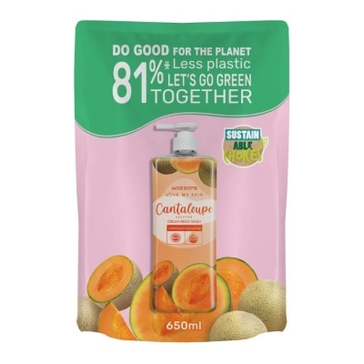 Watsons Watsons Love My Skin Cantaloupe Scented Cream Body Wash 650ml.(Refill)