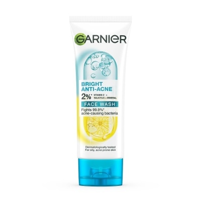 Garnier การ์นิเย่ ไบรท์ แอนตี้-แอคเน่ เฟส วอช 100 มล.