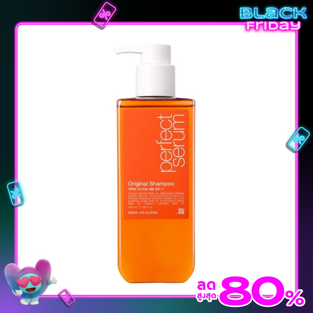 Mise En Scene Shampoo Perfect Serum Original 530 Ml. ฟื้นบำรุงผมแห้งเสียและแตกปลาย