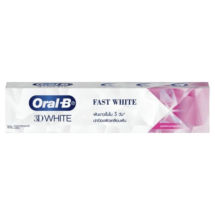 Oral-B Toothpaste 3DWhite Fast White Fortifying Mineral 160 G. เคลือบฟัน ฟันขาวขึ้นใน