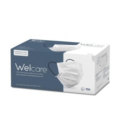 WELCARE เวลแคร์ หน้ากากอนามัย 3 ชั้น เลเวล 2 (50 ชิ้น/กล่อง)