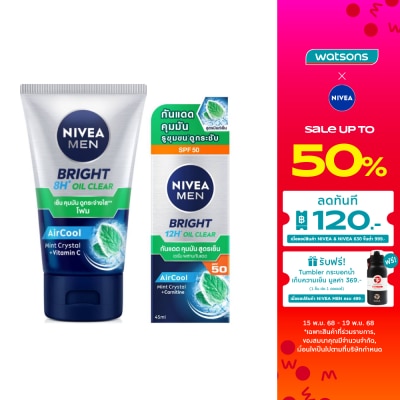 Nivea Nivea Men Bright Oil Clear Face Foam  100 G.+Nivea Men Bright Oil Clear Face Serum SP