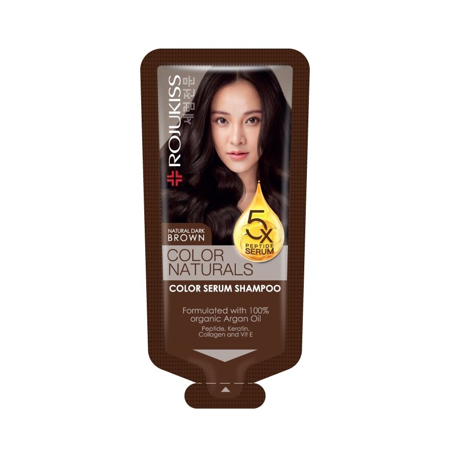 Rojukiss Color Naturals Serum Shampoo 30 Ml. Dark Brown แชมพูปิดผมขาว