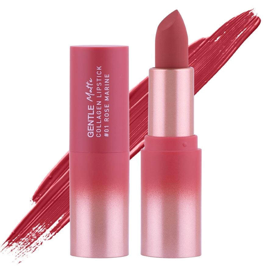 Baby Bright Gentle Matte Collagen Lipstick 3.7g. 01 Rose Marine