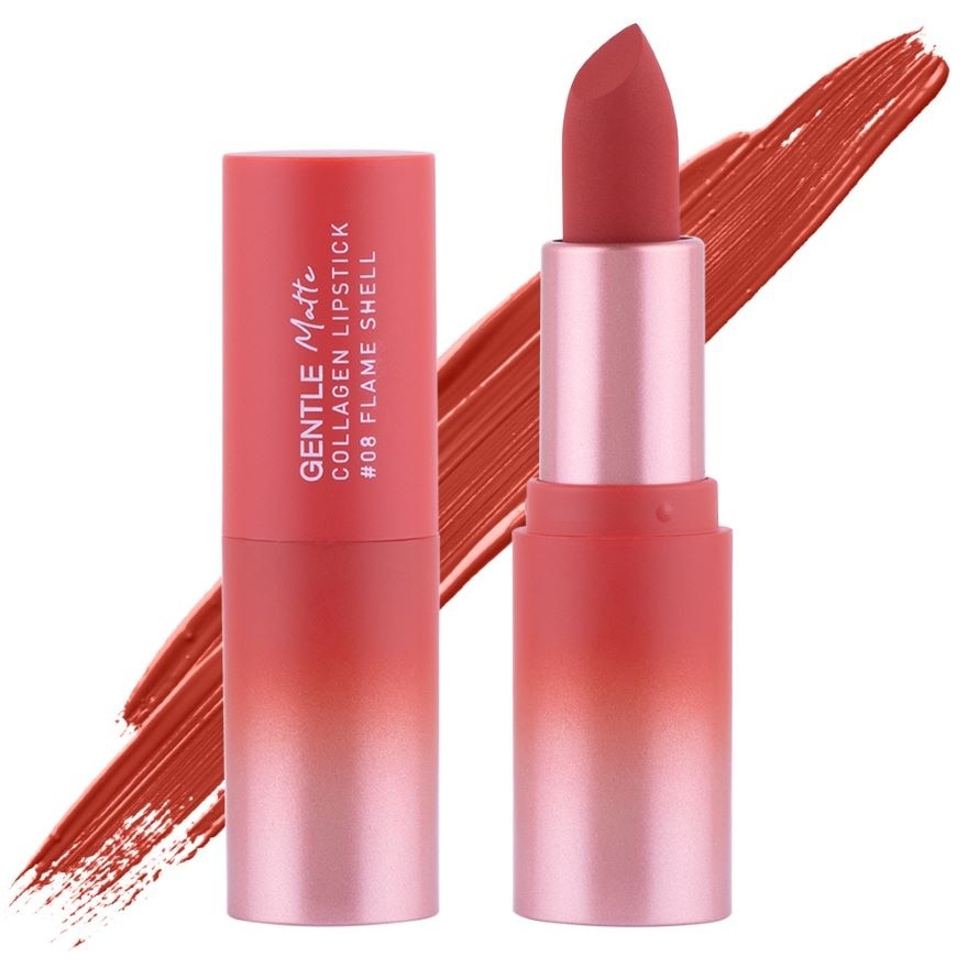 Baby Bright Gentle Matte Collagen Lipstick 3.7g. 08 Flame Shell