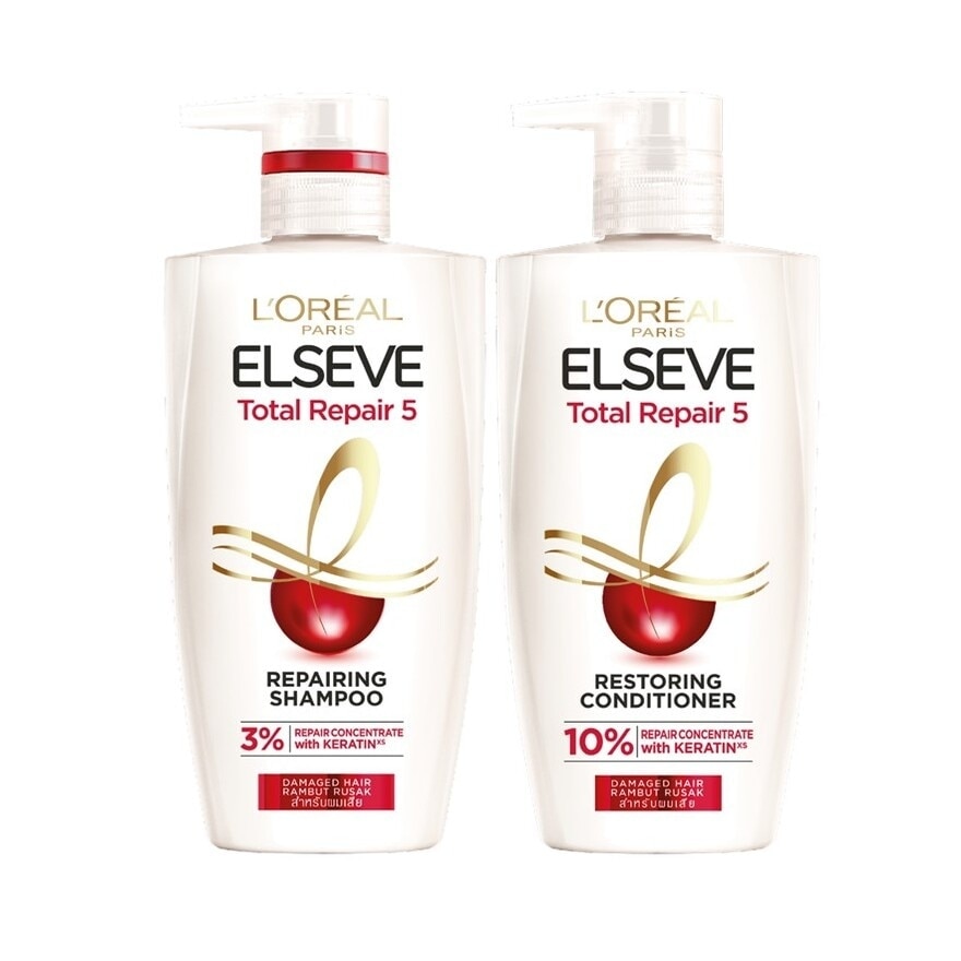 L'Oreal Paris Elseve Shampoo + Conditioner Total Repair 5 Repairing 410 Ml.