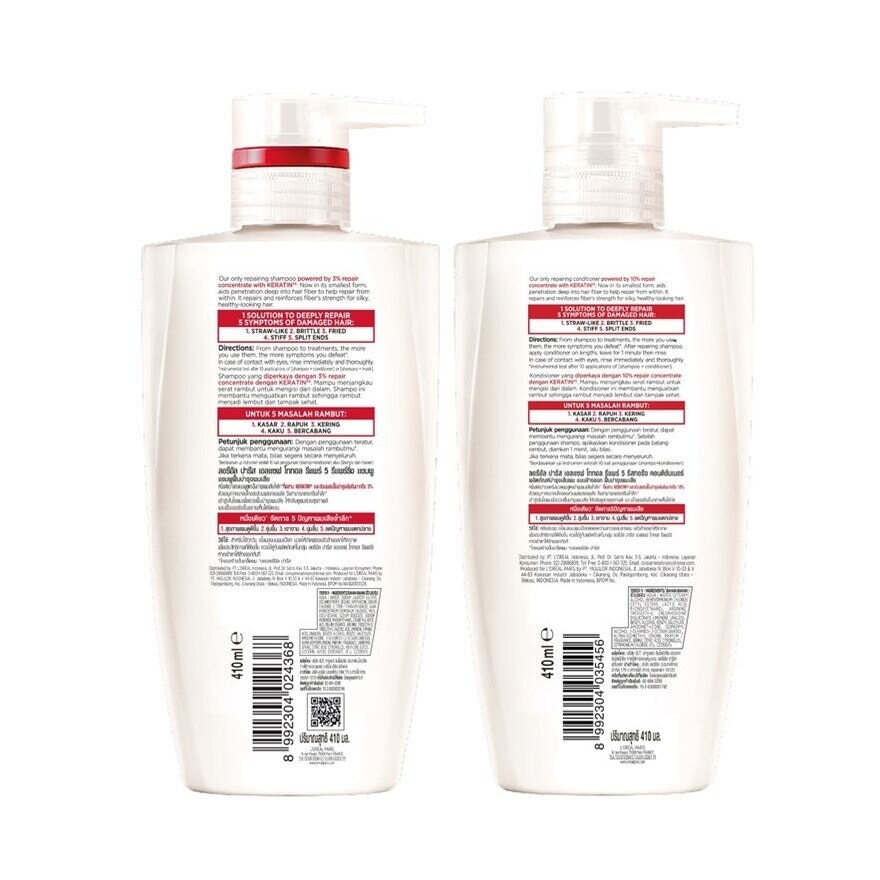 L'Oreal Paris Elseve Shampoo + Conditioner Total Repair 5 Repairing 410 Ml.