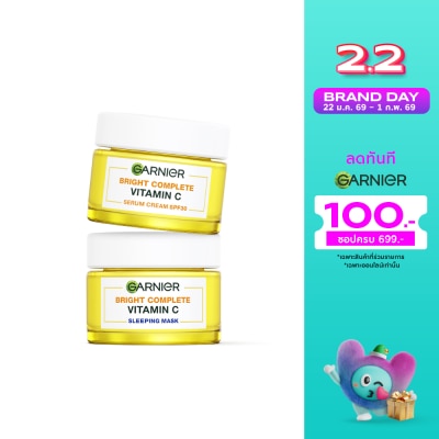 Garnier Garnier Bright Complete Vitamin C Serum Cream SPF30 PA+++50 Ml.+Sleping Mask 50 Ml.