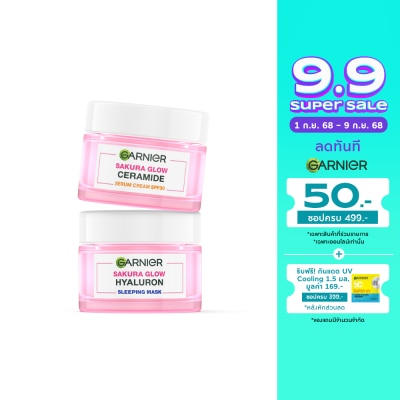 Garnier Garnier Sakura Glow Ceramide Serum Cream SPF30PA+++50Ml.+Hyaluron Sleeping Mask 50Ml.
