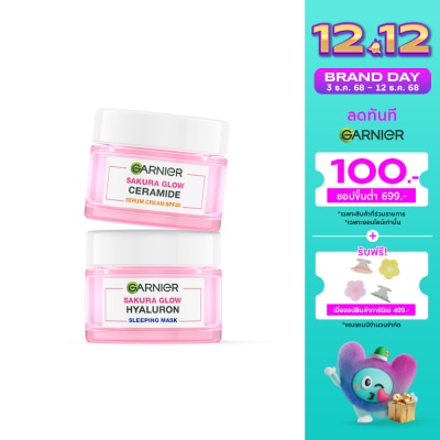Garnier Garnier Sakura Glow Ceramide Serum Cream SPF30PA+++50Ml.+Hyaluron Sleeping Mask 50Ml.