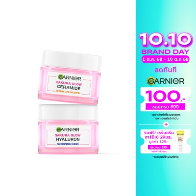 Garnier Garnier Sakura Glow Ceramide Serum Cream SPF30PA+++50Ml.+Hyaluron Sleeping Mask 50Ml.