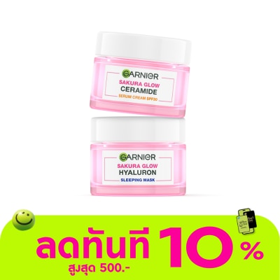 Garnier Garnier Sakura Glow Ceramide Serum Cream SPF30PA+++50Ml.+Hyaluron Sleeping Mask 50Ml. image
