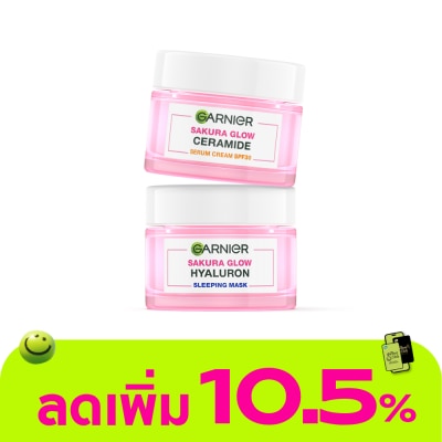 Garnier - การ์นิเย่ ซากุระ โกลว์ เซราไมด์ เซรั่ม ครีมSPF30PA+++50มล+ไฮยาลูรอน สลีปปิ้งมาส์ก50มล