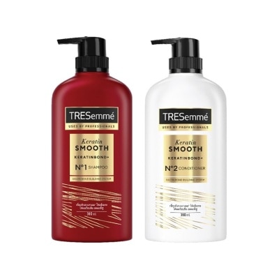 Tresemme เทรซาเม่ เคราติน สมูท แชมพู 380 มล.+ คอนดิชั่นเนอร์ 380 มล.