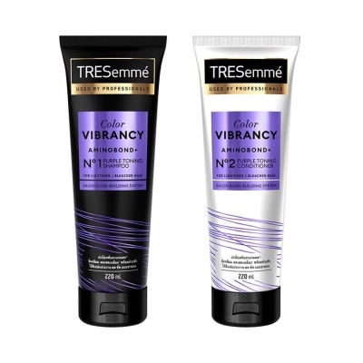 Tresemme เทรซาเม่ คัลเลอร์ เรเดียนซ์ รีแพร์ ผมกัดสี ไฮไลท์ แชมพูม่วง 220มล.+ครีมนวดม่วง 220มล.