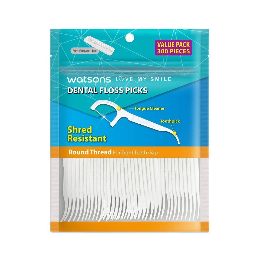 Watsons Round Thread Dental Floss Picks (Value Pack) 300s.