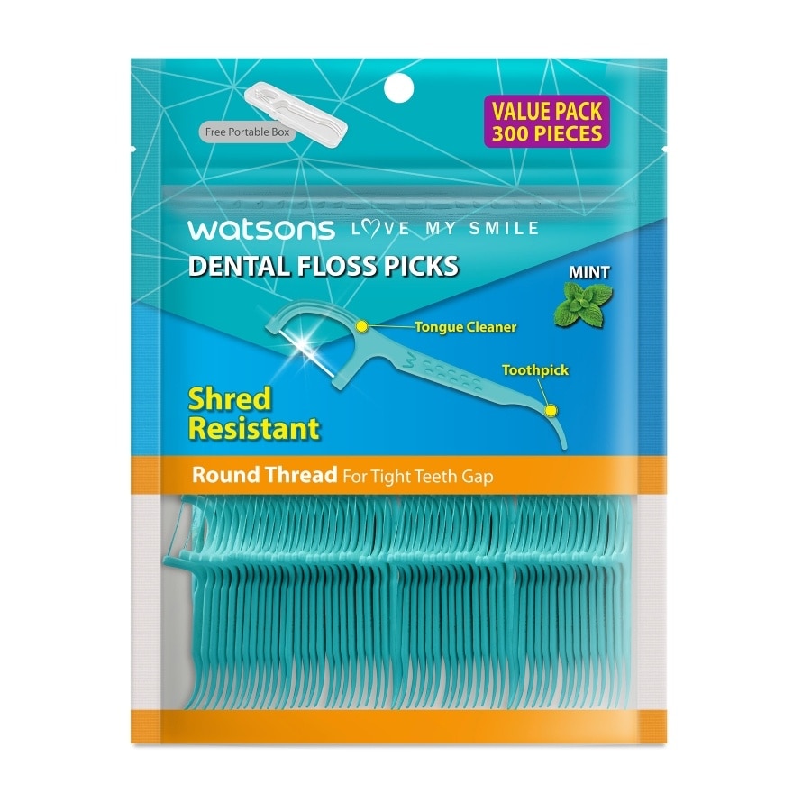 Watsons Mint Round Thread Dental Floss Picks (Value Pack) 300s.