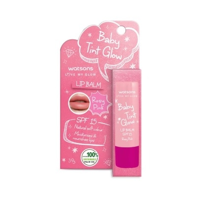 Watsons Watsons Baby Tint Glow Rosy Pink Lip Balm SPF15 3.9 g.