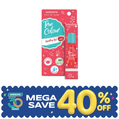 WATSONS - วัตสัน ทรู คัลเลอร์ สปาร์คกลิ้ง เรด ลิป กลอส 8กรัม image
