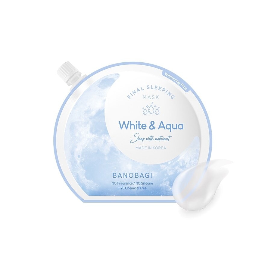 Banobagi Final Sleeping Mask White  Aqua 23 Ml. มาสก์หน้า ผิวกระจ่างใส ผิวฉ่ำ อิ่มน้ำ