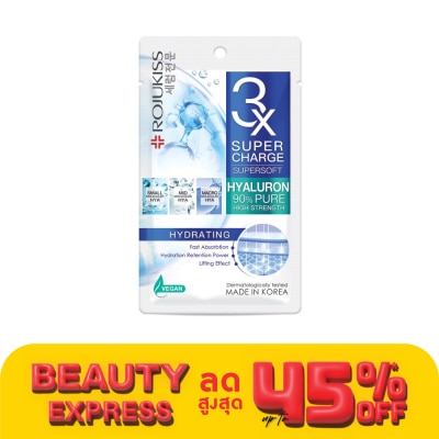 Rojukiss โรจูคิส ซุปเปอร์ชาร์จ ซุปเปอร์ซอฟท์ ไฮเดรตติ้ง มาส์ก 1 แผ่น มาสก์หน้า ผิวแห้งกร้าน