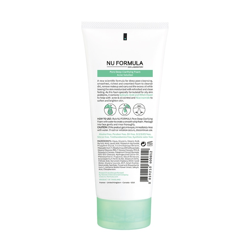 Nu Formula Pore Deep Clarifying Acne Solution Foam 150 G. image