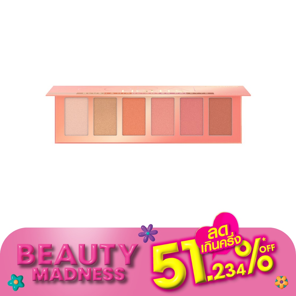 Catrice คาทริซ คอรัล ไลท์ บลัช แอนด์ ไฮไลเตอร์ พาเลต 15ก. 010 ซอฟท์ คอรอล