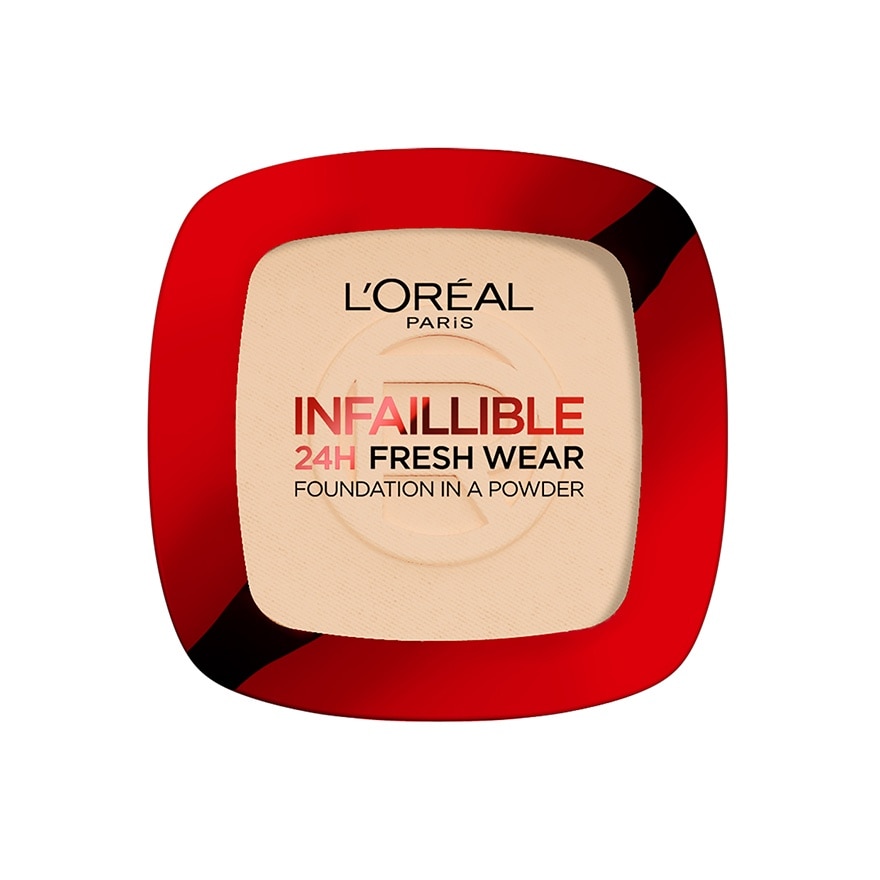 L'Oreal Makeup ลอรีอัล แป้งพัฟ อินฟอลลิเบิล 24H เฟรช แวร์ พาวเดอร์ 9ก. 130 ทรู เบจ
