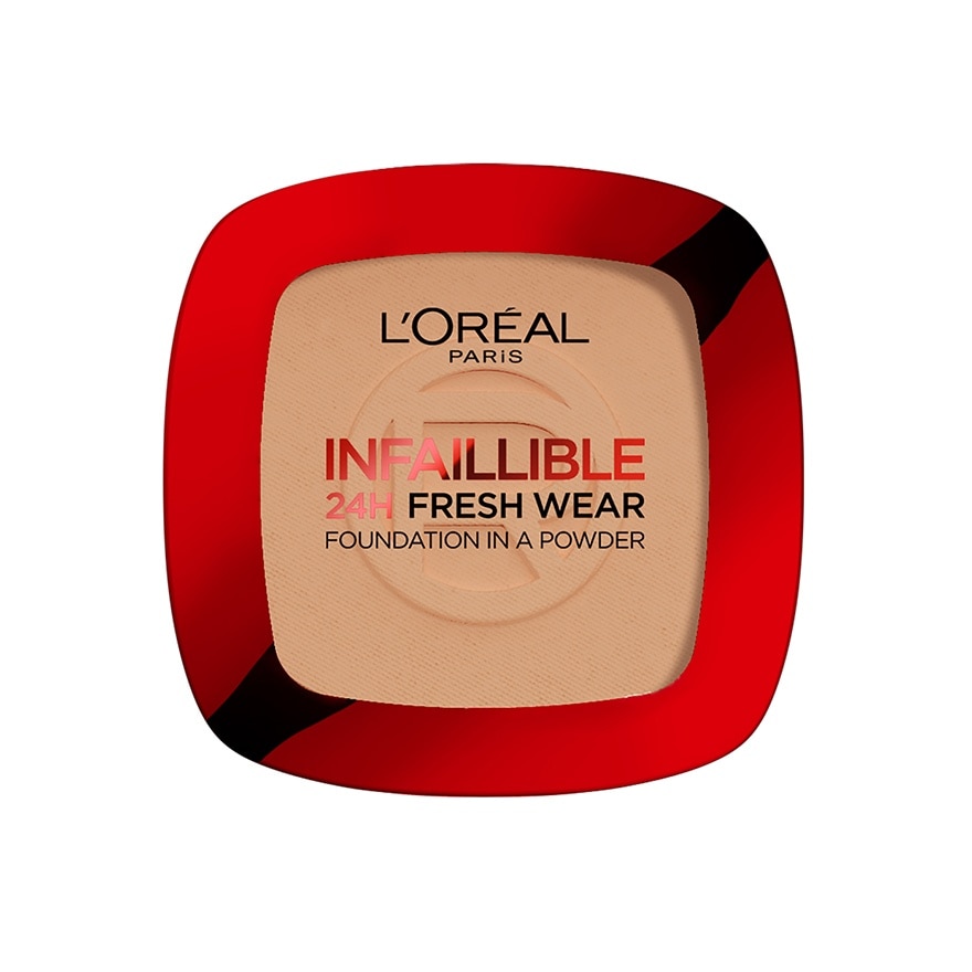 L'Oreal Makeup ลอรีอัล แป้งพัฟ อินฟอลลิเบิล 24H เฟรช แวร์ พาวเดอร์ 9ก. 220 โกลด์เด้น แซนด์